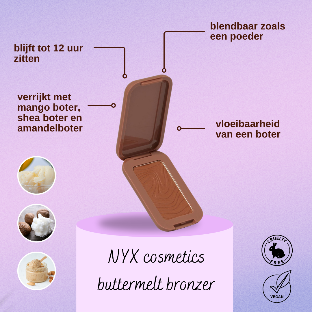 NYX Buttermelt Bronzer: Hydraterende Formule en Langdurige Finish ...